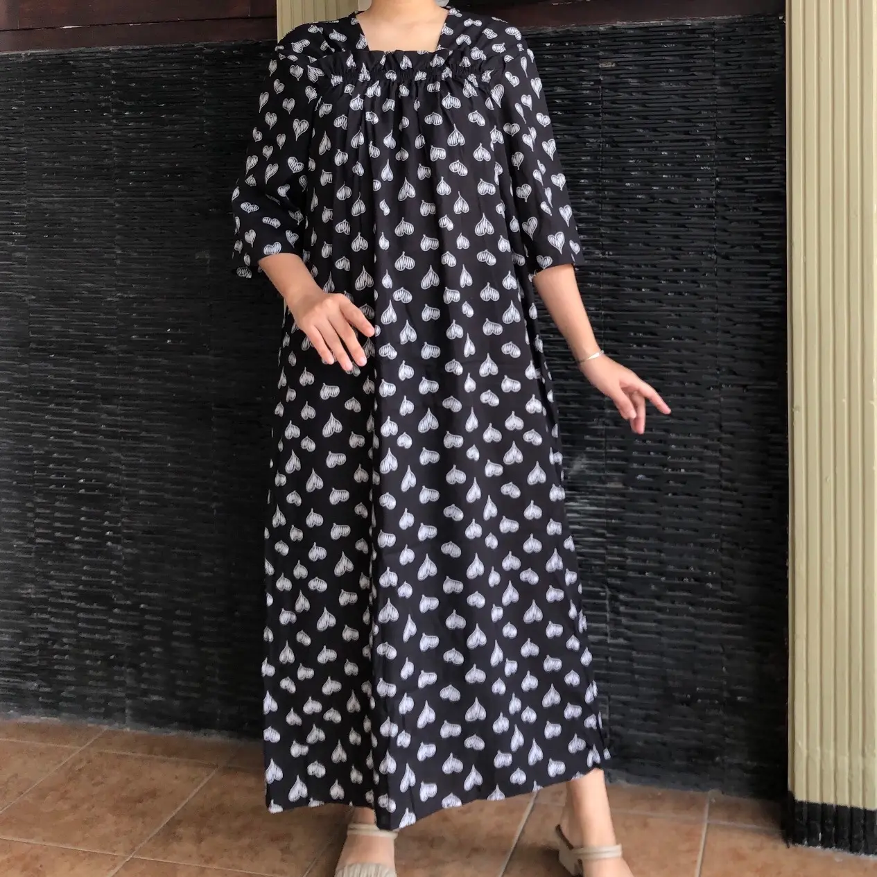 Feliceclo - Homedress Fuji Motif Long Daster Kekinian Rayon Premium Semata Kaki Panjang