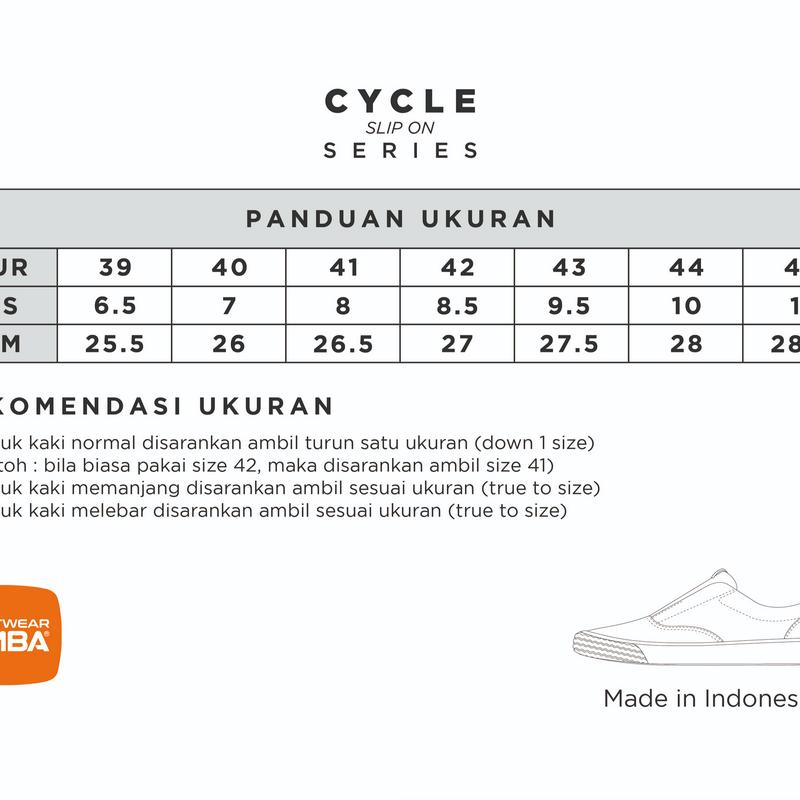 Product Introduction of Emba Footwear - Cycle Slip On Sepatu Sneakers White Black 0