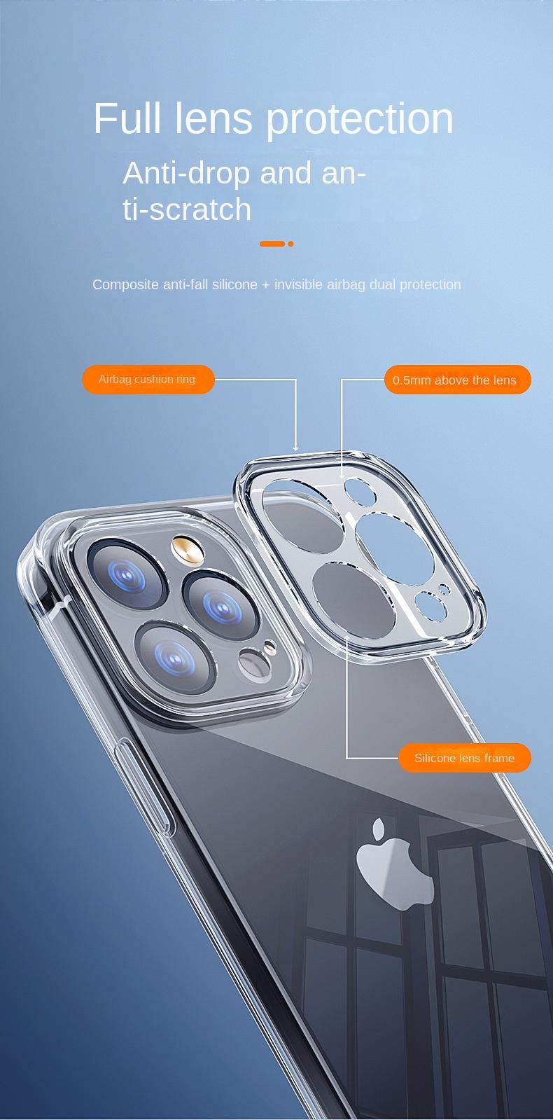 Product Introduction of Apple 16/15/14/13/12/11/X Phone Case Iphone15pro Transparent Soft Case 14pro Four-Corner Drop-Resistant Ultra-Thin 13pro12 Protective Case Drop-Resistant 8