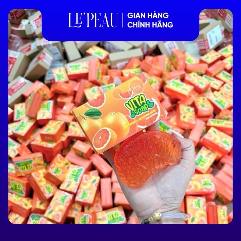 Xà Bông Tắm Trắng Mặt & Body Vita Soap 85g LE'PEAU - Kích Trắng, Tẩy Da Chết, Dưỡng Sáng Da 3