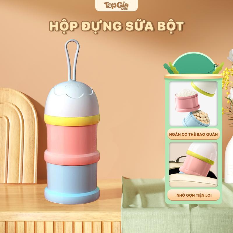 Hộp đựng, Trữ Sữa bột 2 ngăn chia bữa ăn cho bé tiện lợi cho mẹ Đựng Sữa Bột