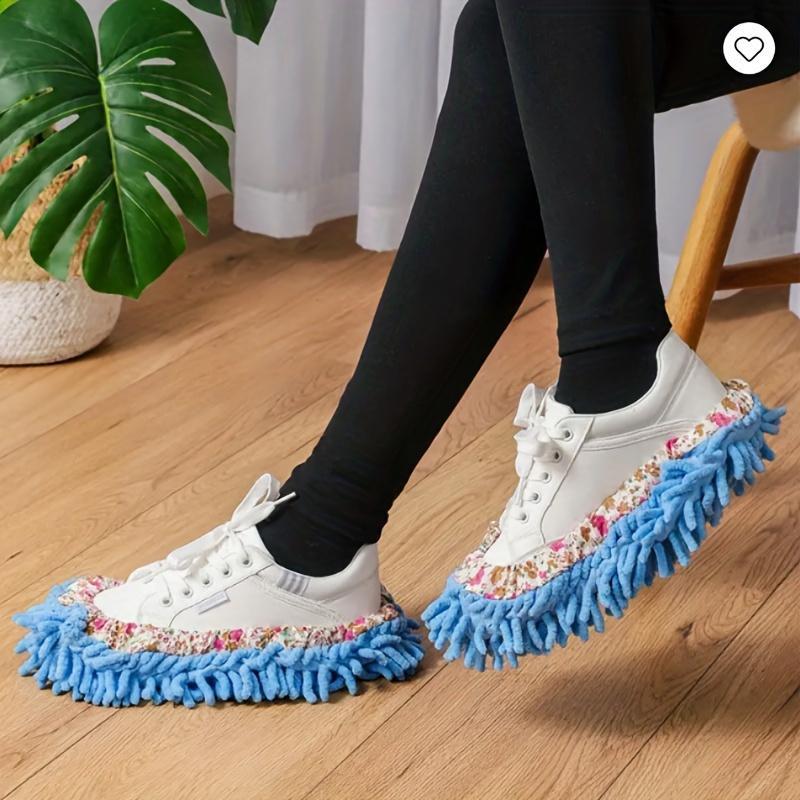Product Introduction of Household Kitchen Slippers, 2 Counts Multifunctional Floor Dusting Slippers, Microfiber Cleaning Shoes for Household Floor Cleaning 2