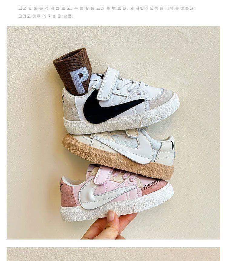 Product Introduction of 2024 Spring and Autumn New Children's Sneakers Breathable Boys and Girls White Shoes Medium and Big Children Casual Soft Bottom Baby Cortez 3