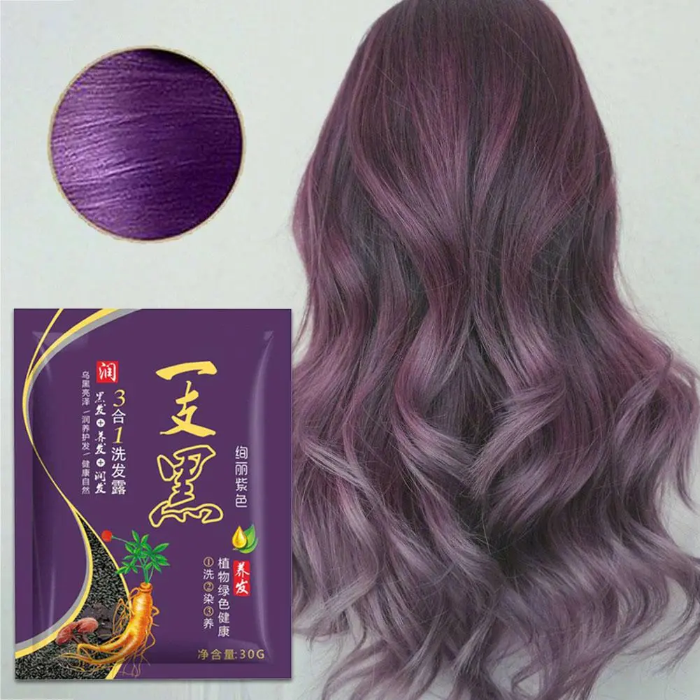 Thuốc Nhuộm Tóc, Không Cần Nước, Không Có Lớp Lông, Màu Tím, Bong Bóng Không Cần Nước, Kem Đen, T0G6