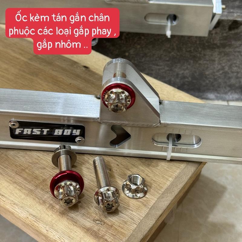 Ốc salaya 10ly4 kèm tán hở gắn chân phuộc xe máy các dòng gắp Fastboy cnc , gắp nhôm ...