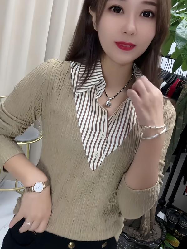 Áo Kiểu Nữ Cổ Đức Chất Thun Xốp Mềm Mịn, Thiết Kế Sang Trọng Thời Trang Shirt Top 6