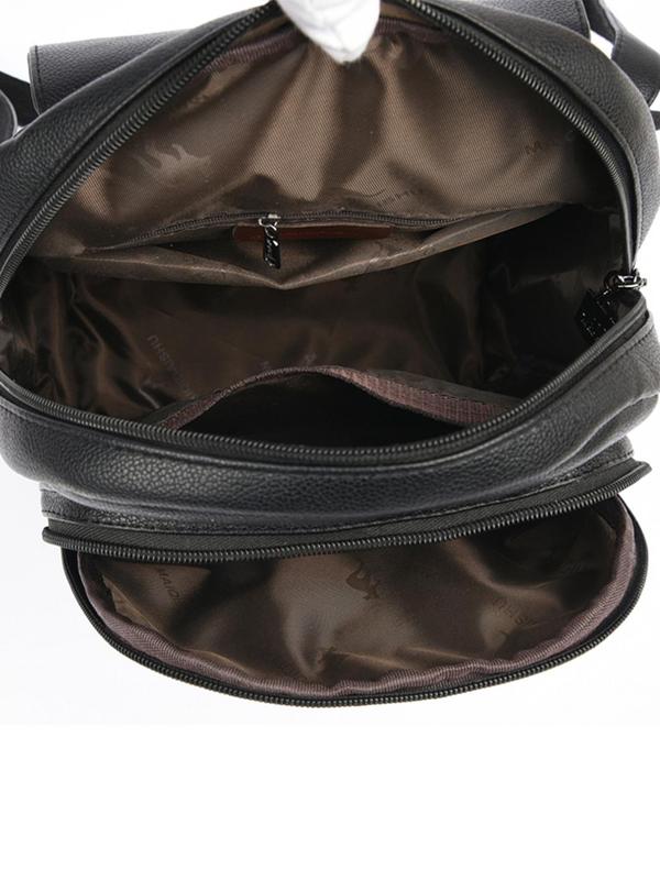Women Fashionable Solid Color Backpack, Large Capacity Travel Backpack, Simple Soft Leather Mom Bag, Suitable for Ladies, Students, Working People, Commuting, Campus Outdoors 4