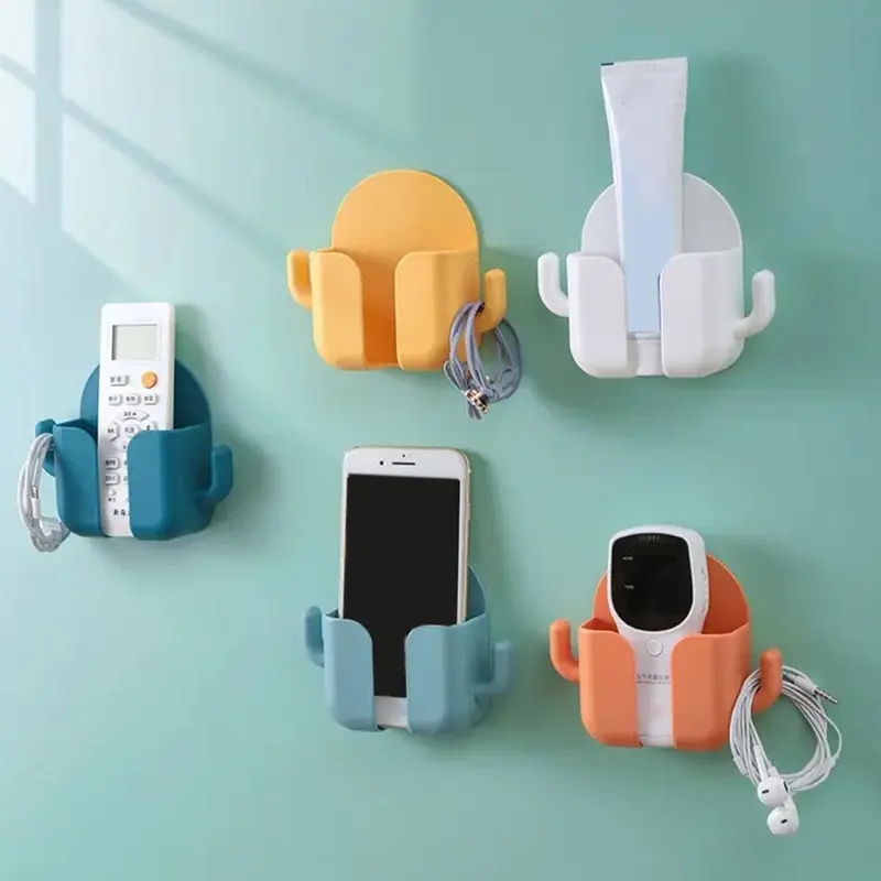 Giá Đỡ Điện Thoại Treo Tường Có Móc, Giá Sắp Xếp Điều Khiển Từ Xa, Giá Đỡ Sạc Điện Thoại Di Động W0T4 1