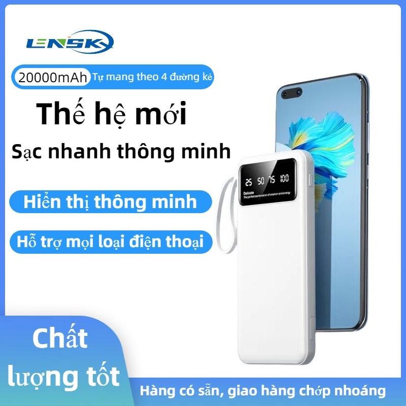 Pin sạc dự phòng LENSKY 20000mAh tích hợp dây sạc - Sạc nhanh bền bỉ đa dụng cho học sinh du lịch