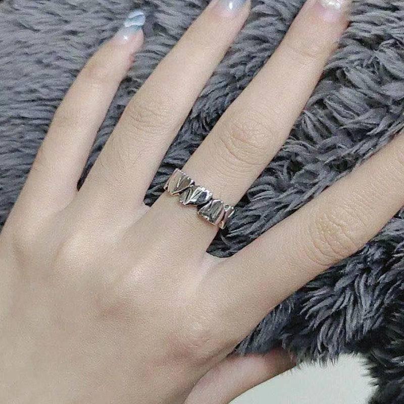 Nhẫn Nhiệt Độ Đá, Dành Cho Nam Và Nữ, Cá Tính Độc Đáo Ins, Nhẫn Ngón Trỏ Thời Trang, Phong Cách Cổ Điển Hàn Quốc, Nhẫn Mở Nam 2