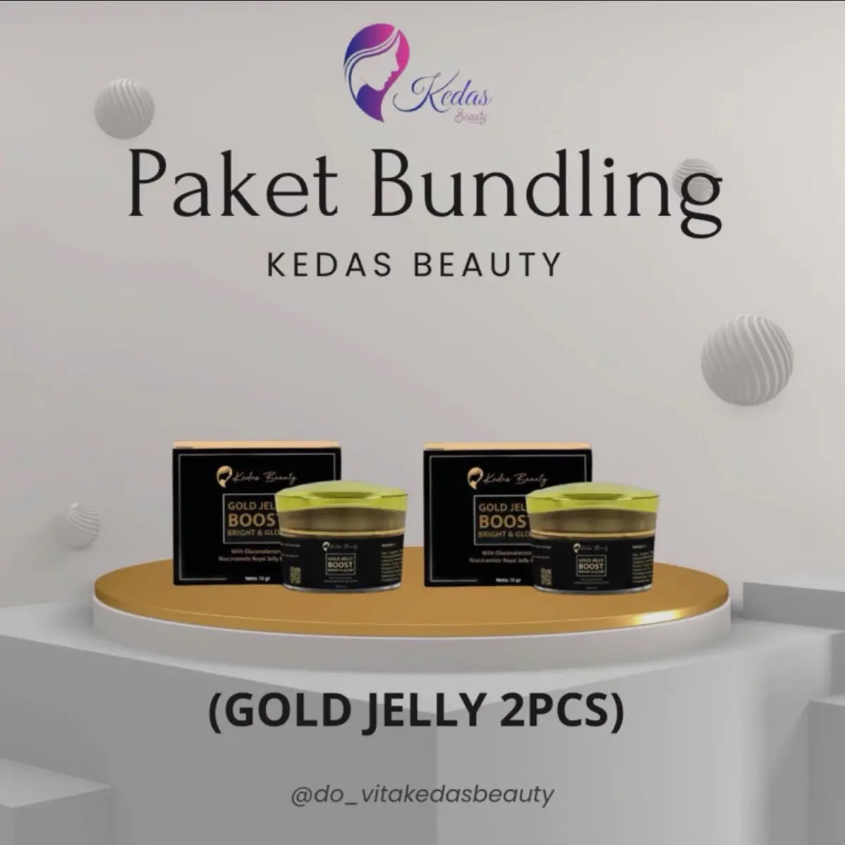 2PCS GOLD JELLY KEDAS BEAUTY