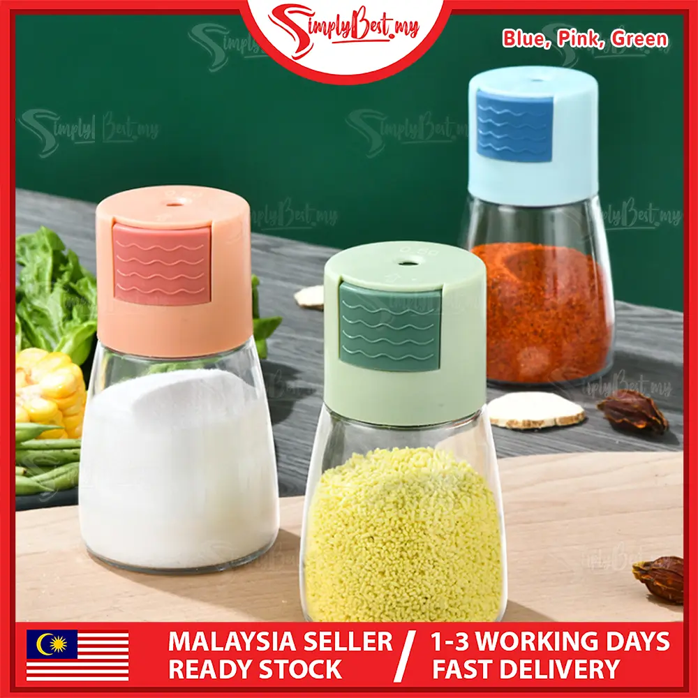 SIMPLYBEST Salt Press Bottle 1 Press 0.5g Seasoning Spice Bottle Dispenser Precise Quantitative Measuring Pepper Shaker