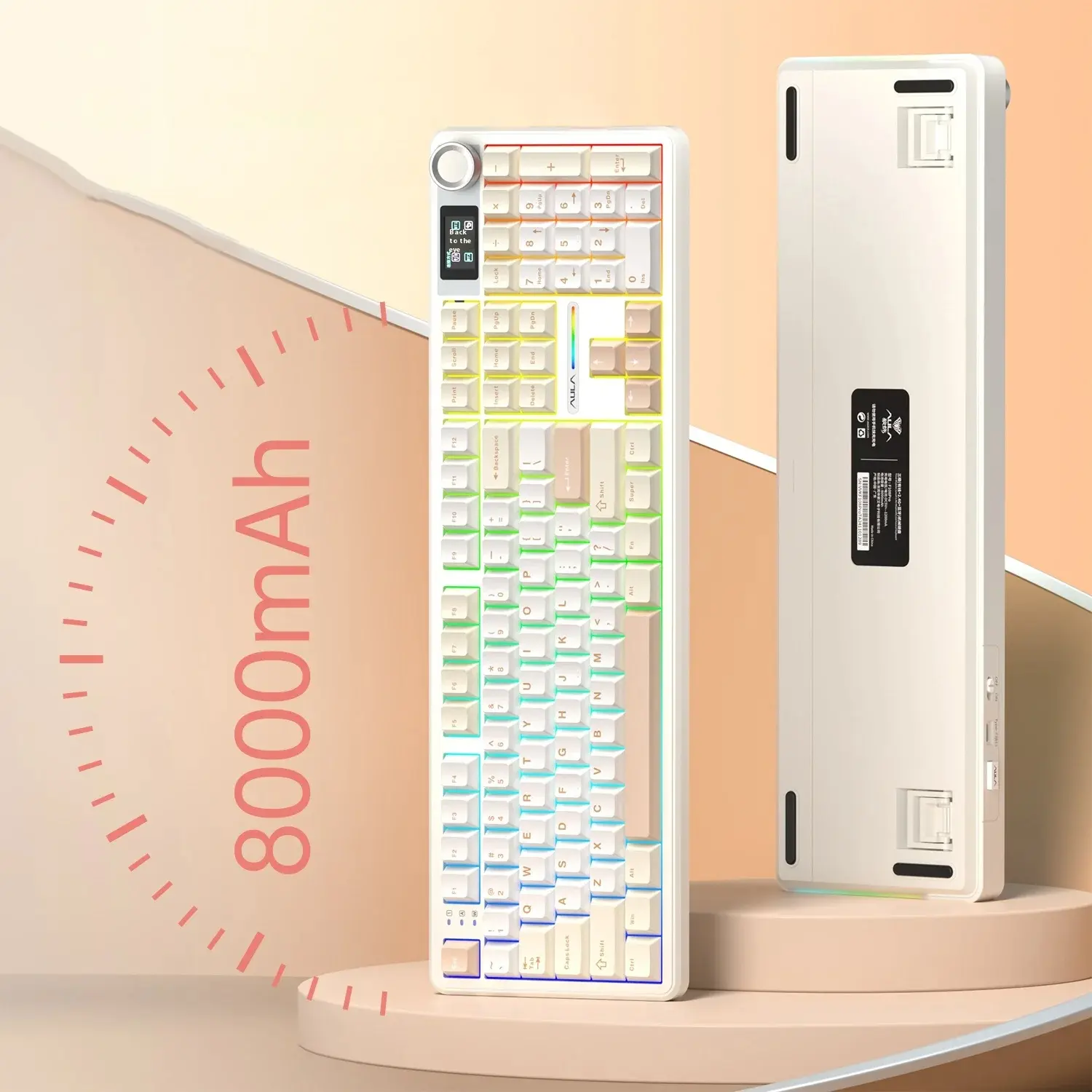 [AULA F108 Pro]Bàn phím cơ AULA F108Pro 3 mode kết nối - Phiên bản nâng cấp full size có núm xoay và màn hình 1.4 in - Pin 8000 mAh - Gasket Structure - Full key hotswapable - Phần mềm tùy chỉnh macro - Bảo hành 12T | BigBuy360 - bigbuy360.vn