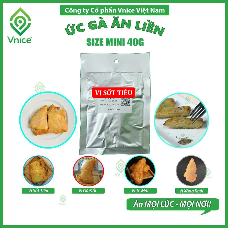 [GÓI TRẢI NGHIỆM] GÓI NHỎ 40G ỨC GÀ ĂN LIỀN KAWAI (không đóng túi rồng xanh) - Bữa Ăn Nhanh Gọn, Đầy Dinh Dưỡng, Xé Túi Ăn Ngay - Size 40G - V9 Food (Cay) 3