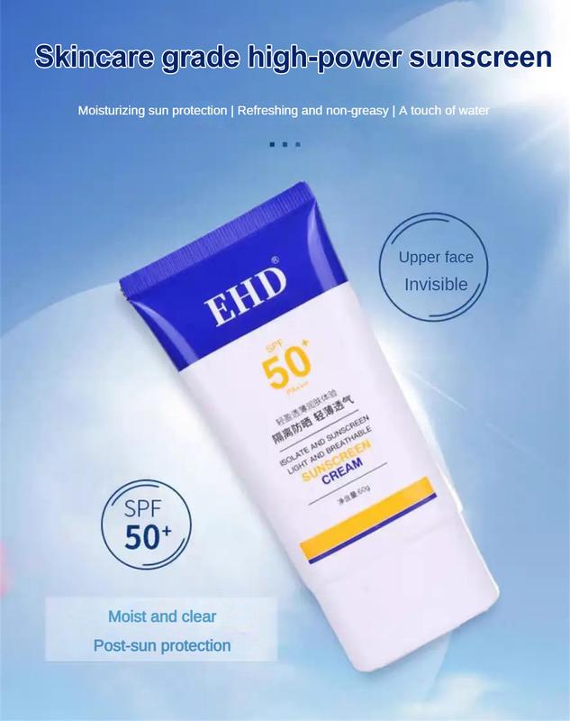 Product Introduction of 【 🔥 HOT 】 EHD  Facial sunscreen SPF50PA+++ Moisturizing, refreshing, and non greasy Waterproof and oil control Isolate UV rays Summer Outdoor Skin care sunscreen 60G 12