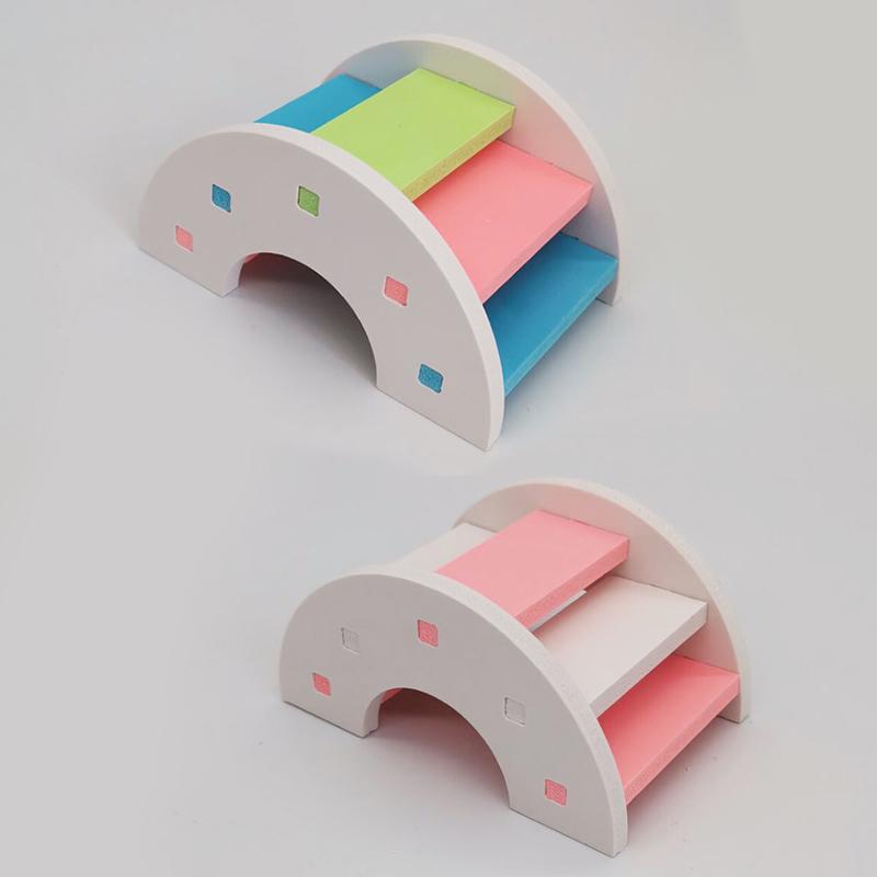 【Vận chuyển trong vòng 24 giờ】Đồ chơi Hamster Cầu vồng bằng gỗ Tổ bập bênh Đồ chơi xích đu Động vật nhỏ Hoạt động leo trèo Đồ chơi tự làm Lồng Hamster Đồ dùng cho thú cưng/Sắp bán hết rồi 1