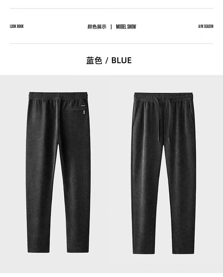 Product Introduction of Quần Dài Nhung Dày Lót Lông Cừu, Dành Cho Nam Giới, Quần Ống Đứng Thường Ngày Dáng Rộng Rãi, Quần Dài, Thích Hợp Cho Mùa Thu Và Mùa Đông, Phong Cách Bố Giữa 16