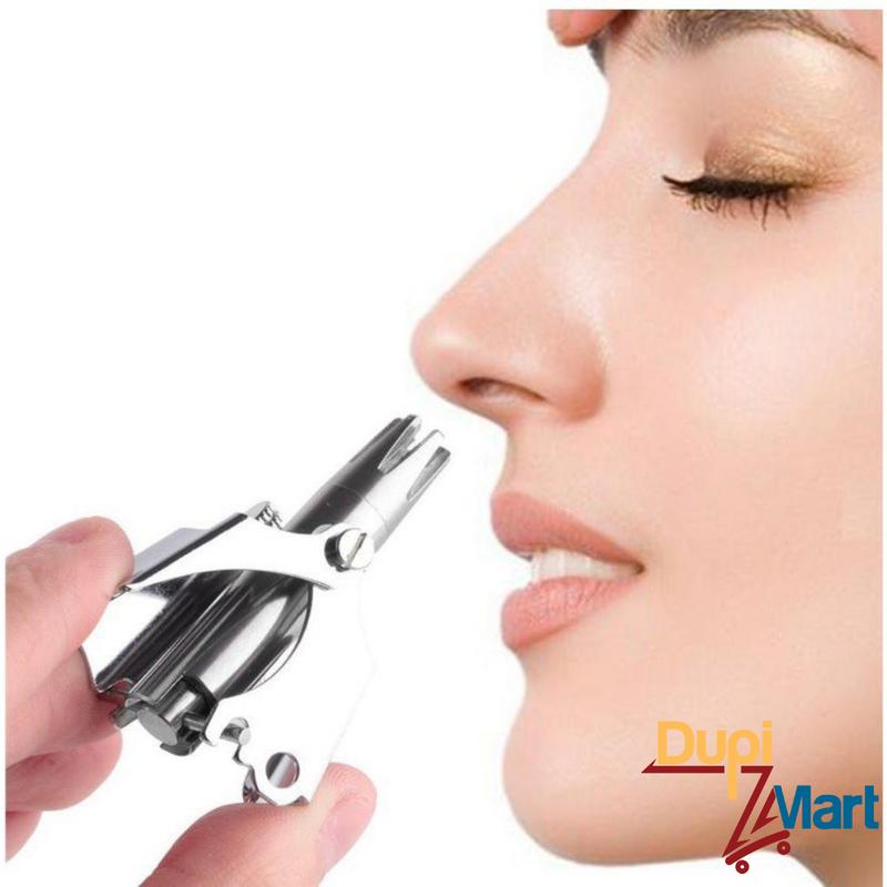Dụng cụ cắt tỉa lông mũi bằng thép không gỉ lưỡi sắc bén hộp cao cấp, máy cắt lông mũi an toàn tiện lợi kèm cọ vệ sinh