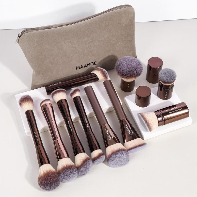 Product Introduction of Professional Makeup Brush Set with Zipper Bag, 10pcs/set Makeup Brush with Soft Bristles, Multifunctional Makeup Tool for Women & Girls, Brushes for Makeup 0