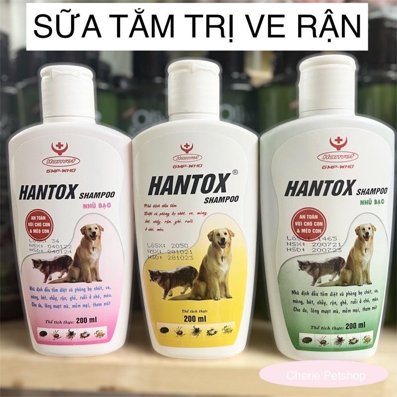 Sữa Tắm, Chai Xịt Ve Rận Bọ Chét Chó Mèo Hantox Shampoo 200ml