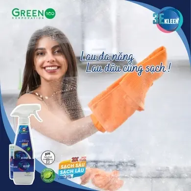 3E KLEEN - DUNG DỊCH VI SINH ĐA NĂNG AN TOÀN TRÊN MỌI CHẤT LIỆU.
