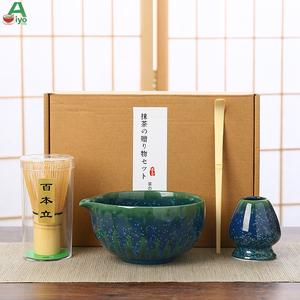 ชามเซรามิกจุดสเปรย์พรีเมี่ยม AiyoCha พร้อมเครื่องตีมัทฉะและเคล็ดลับไม้ไผ่ 100 ชิ้น กล่องชุดสุดหรู เหมาะสำหรับใช้ในบ้าน ร้านชา ของขวัญ อุปกรณ์ชงมัทฉะคุณภาพ ทำโฟมมัทฉะที่เนียนและละเอียดอ่อน ใช้งานง่ายและทนทาน มาพร้อมชุดเครื่องมือที่สมบูรณ์ matcha  set  kit