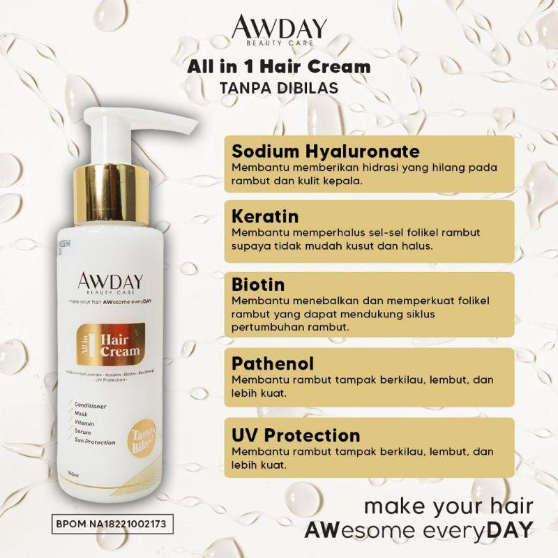 PAKET MURAH AWDAY Shampoo 250ML & Hair Cream TANPA BILAS / Paket HEMAT AWDAY COD BPOM 3