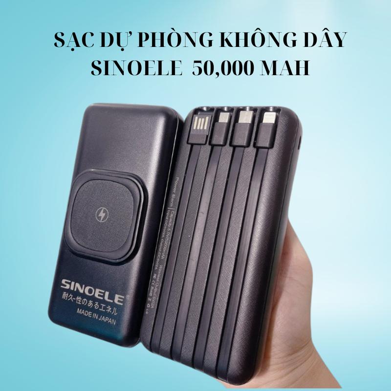 Sạc dự phòng không dây Nhật SINOELE dung lượng 50,000mah  tích hợp 4 cổng đầu ra-PULOTECH