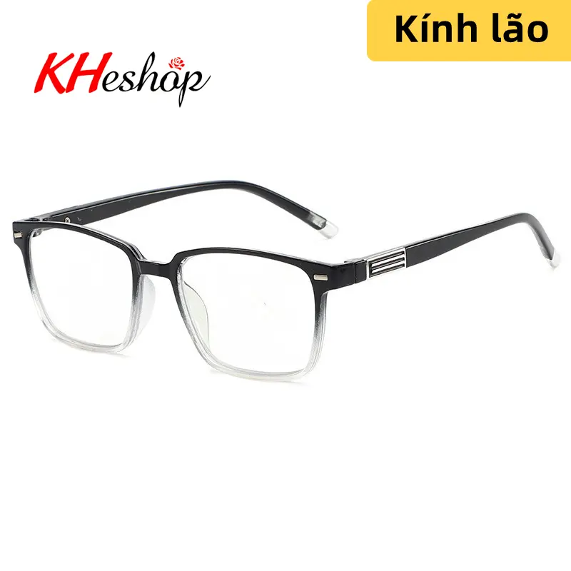 [Mã HY1208] Kính lão gọng Hàn Quốc cổ điển có độ phân giải cao tròng vuông Mắt Kính Tròng Kính 6