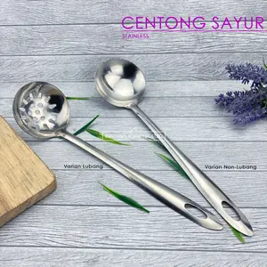 Centong sayur sendok kuah soup sup ladle tebal stainless 30cm murah Lubang Non-Lubang