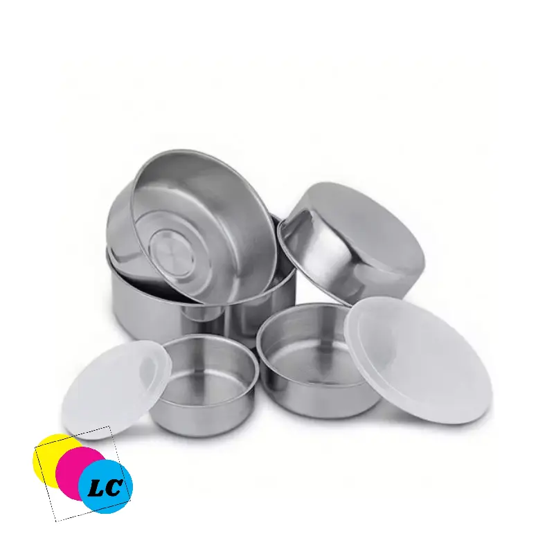 LC 5 in 1 Stainless Steel Multiple Food Container Storage Lunch Box Transparent Lid Picnic Camping