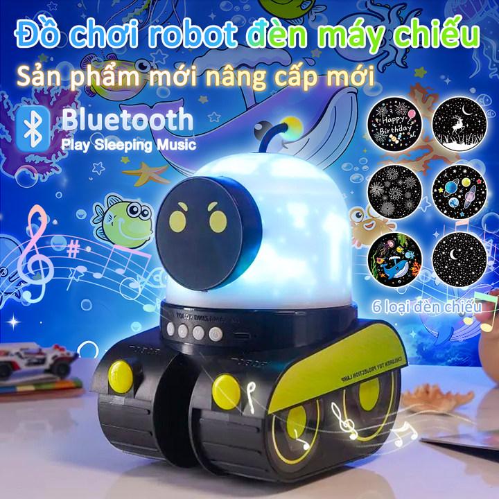 Quà tặng sinh nhật cho bé trai bé gái Máy chiếu Robot Bầu trời đầy sao Đèn ngủ cạnh giường ngủ cho phòng trẻ em xoay 360 độ Loa Bluetooth + Đồ chơi giáo dục có thể sạc lại