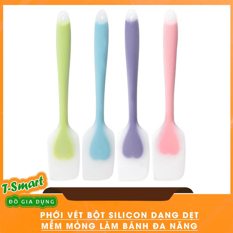  Phới Vét Bột Spatula Silicone Làm Bánh Đa Năng Dạng Dẹt Mỏng Mềm Tiện Lợi - Chịu Nhiệt Cao 