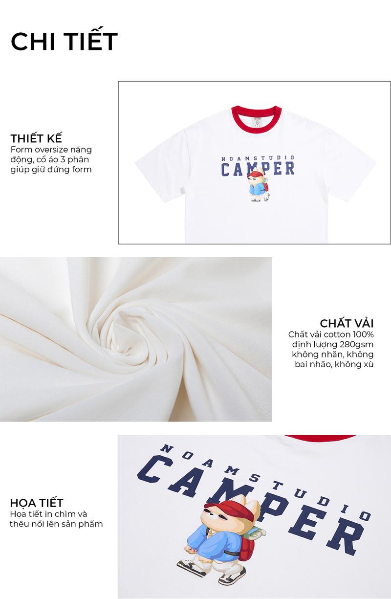 Product Introduction of Áo thun Form rộng NOAM Camper Unisex 100% Cotton - Màu đen/trắng 10