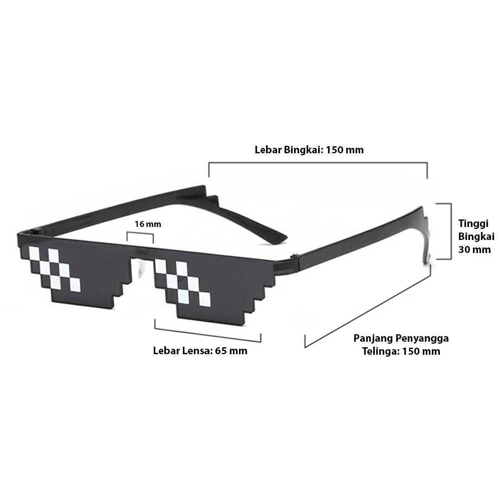 COD Kacamata Hitam Thug Life Pixelated Lucu Unik Meme Cosplay Party Pria Wanita Dewasa Anak Anti Sinar UV Protection Sozzy