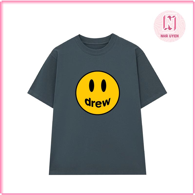 Áo thun đờ rriu mặt cười - fom rộng unisex nam và nữ chất vải cotton 2 chiều đl vải 260gsm Cổ Tròn 7