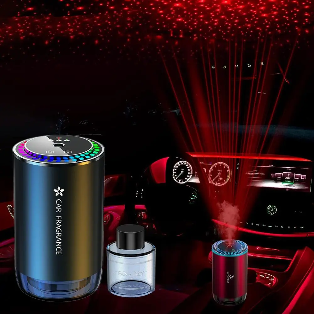 Car Air Freshener, Car Aroma Diffuser with LED Light, Intelligent Aroma Diffuser, Car Air Freshener Machine, Car Electrical Appliances, Car Scents, Car Perfume, Interior