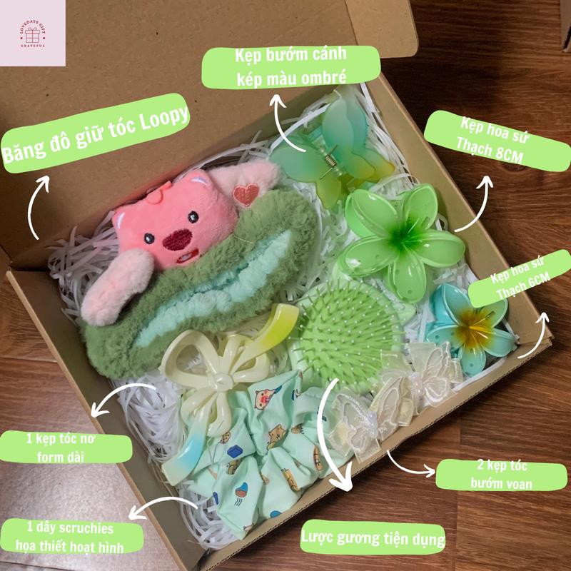 SQ008 - COMBO QUÀ TẶNG phụ kiện tóc, dễ thương, dành tặng cho crush, người yêu, bạn thân nhân dịp kỉ niệm, sinh nhật,... Nhung Nữ 3