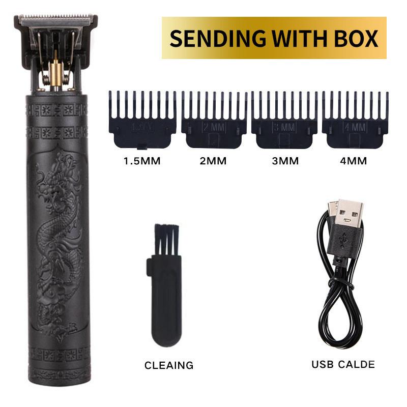 Bộ Chải Chuốt Tóc & Tông Đơ Cắt Râu Nam, Chuyên Nghiệp, Có Thể Sạc Lại USB, Dao Cạo Điện Cầm Tay Kèm Bàn Chải Làm Sạch, Thích Hợp Để Chạm Khắc Tóc, Ngoại Hình Sành Điệu 1