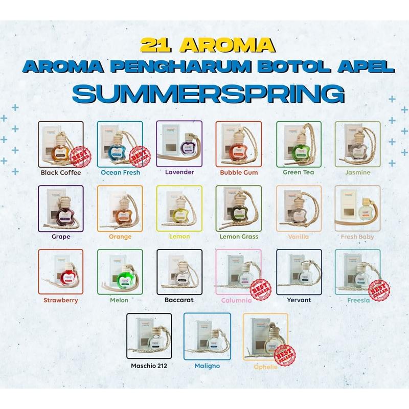 Parfum AC Mobil Aroma Black Coffee Botol Apel Summer Spring Pengharum Mobil Kamar Aromaterapi Segar 4