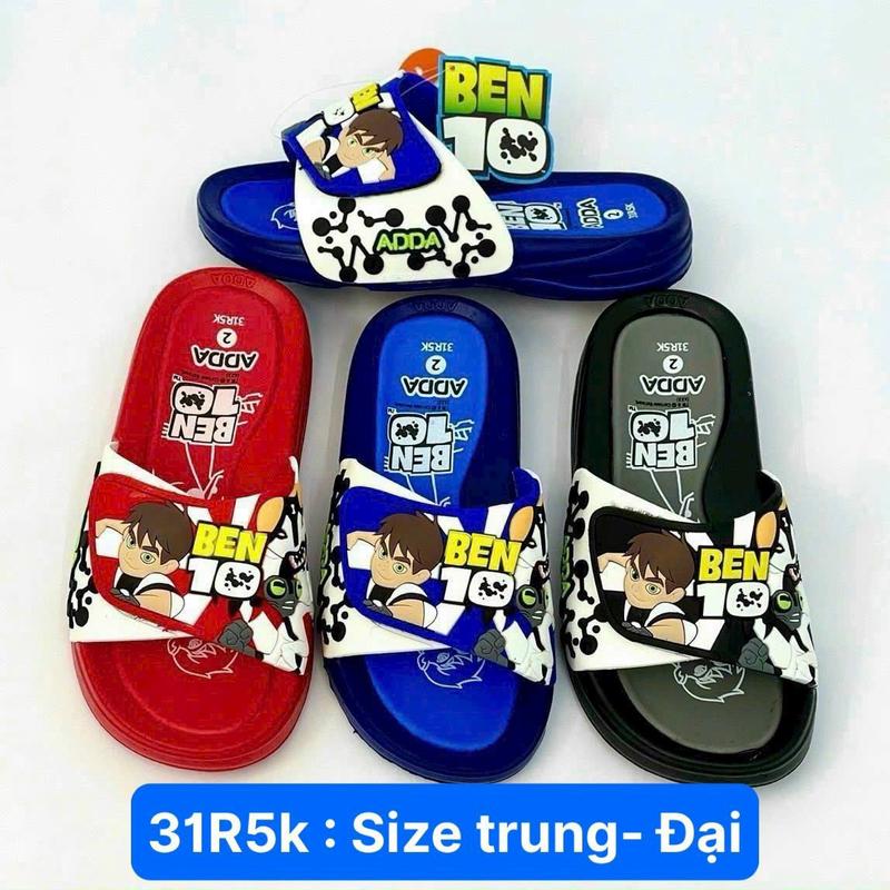 Dép Ben 10 - ADA thái lan dành cho bé trai 3 tông màu Đỏ - Xanh -Ghi cho bé từ 2 tuổi đến 10 tuổi