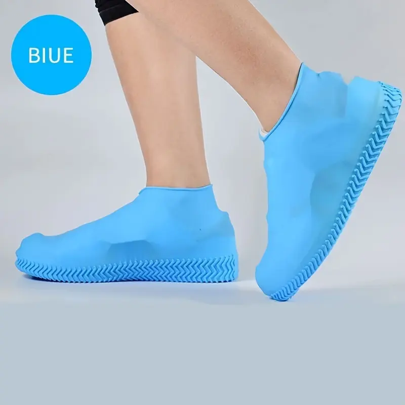 Bọc giày ngoài trời, chất liệu silicon, thích hợp cho giày cao su, có thể tái sử dụng, chống bụi, chống thấm nước, dày, không trơn trượt, chống mài mòn, thích hợp để đi xe đạp, bọc chân 6