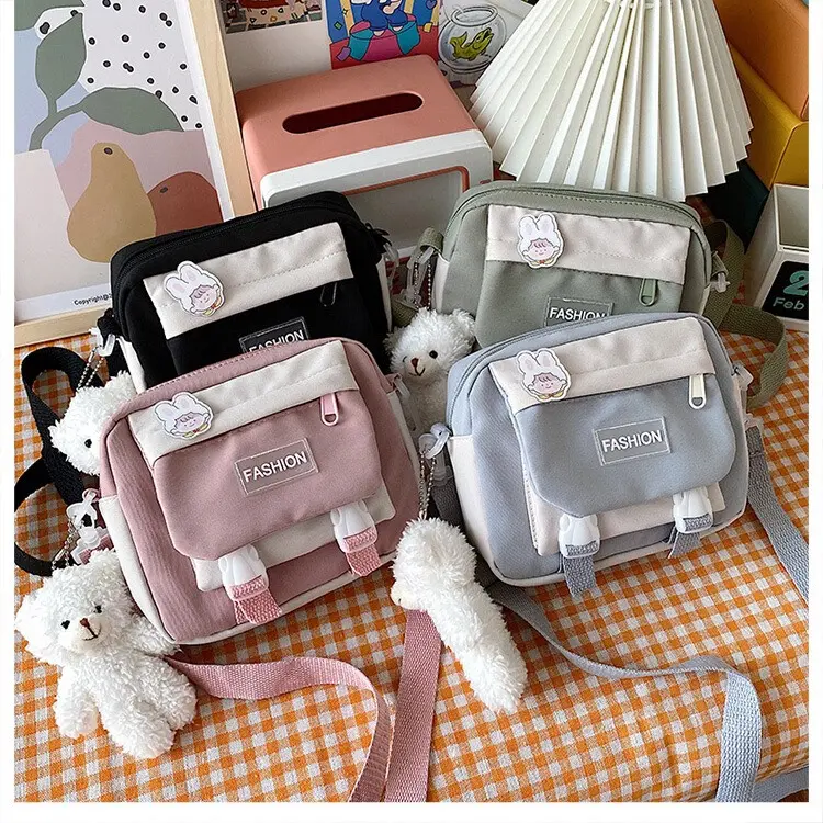 Túi đeo chéo nhỏ gọn thời trang nam nữ chất liệu canvas (chỉ kèm sticker ghim cài) V2D85 Bag Đeo Vai