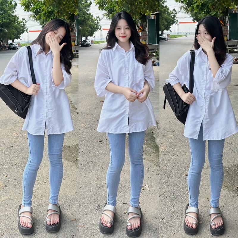 Quần Jean Ôm Gơn Phố Xanh Nhạt