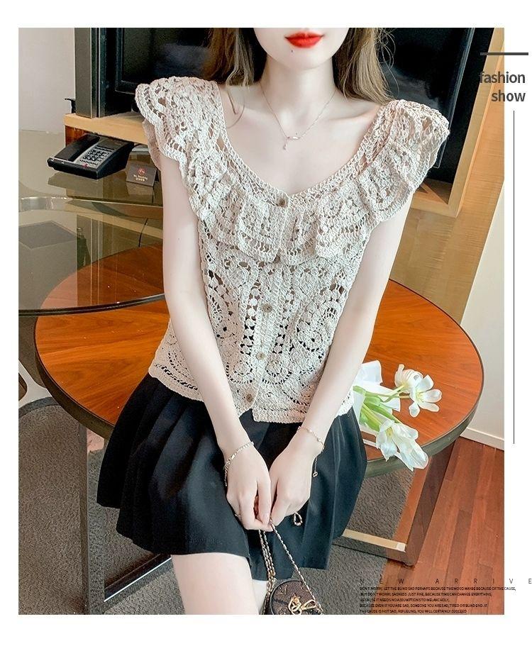 Product Introduction of Quần Áo Nữ, Bộ Sưu Tập Mùa Hè 2024, Áo Thun Ren Ngắn Khoét Lỗ Thiết Kế Đẹp, Độc Đáo Và Sang Trọng, Áo Không Tay Hàng Mới Về 22