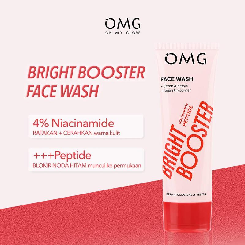OMG Oh My Glow - Bright Booster Glow Kit Paket Perawatan Wajah untuk Kulit Tampak Glowing, Mencerahkan, Tampak Sehat, Menjaga Skin Barrier, Mengandung Niacinamide , Peptide, Vitamin C - Sabun Pembersih Wajah, Moisturizer, Sunscreen 2