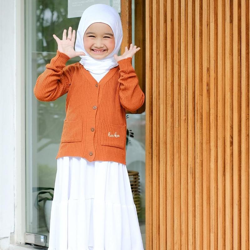 CARDIGAN BUTTON KANCING (3-5TH) ANAK PEREMPUAN HALUS Motif Rajut Fashion Cantik 6