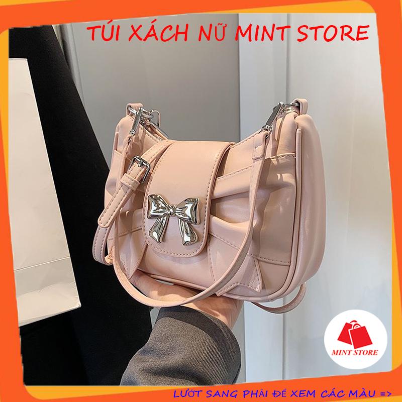  Túi xách nữ túi đeo chéo đeo vai đính nơ dễ thương đi chơi xinh xắn da mềm Bag PK 725 