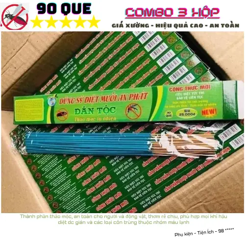 Hương muỗi thảo mộc An phát 3 hộp (90 que) 0