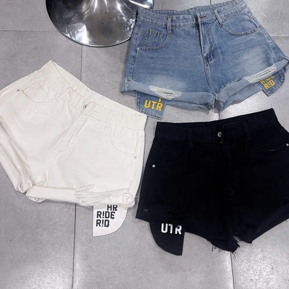Quần sort túi to in  chữ xanh/đen/ trắng.  bigsize lưng cao( cho người mập)
